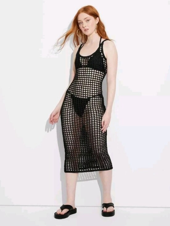 wild fable Dresses & Skirts - Women's Open Knit Maxi Sweater Dress - Wild Fable Black XXS